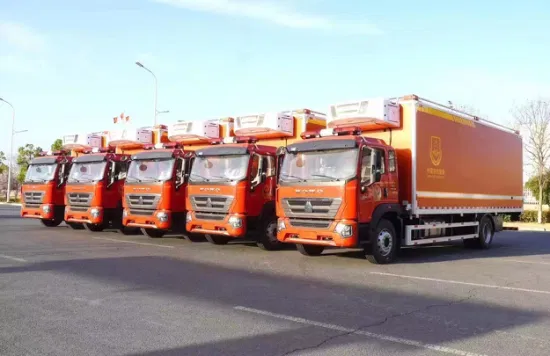 HOWO 15 toneladas 10 toneladas de alimentos refrigerados Congelador Caja de refrigeración Camión refrigerado 300HP Van Caja de transporte de refrigeración de carga Camión para entrega de helados de carne de leche